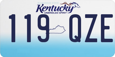 KY license plate 119QZE