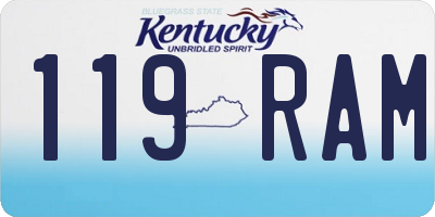 KY license plate 119RAM