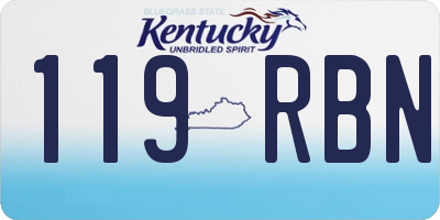 KY license plate 119RBN