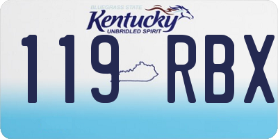 KY license plate 119RBX