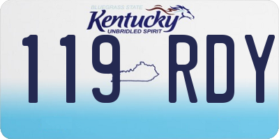 KY license plate 119RDY