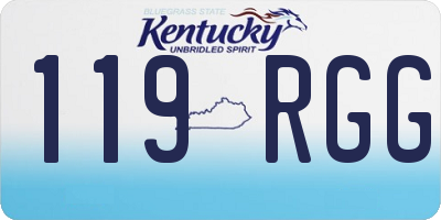 KY license plate 119RGG