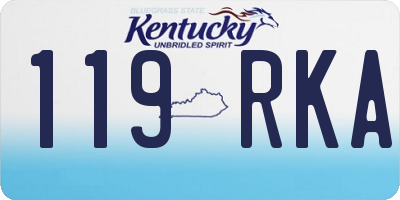 KY license plate 119RKA