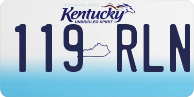 KY license plate 119RLN
