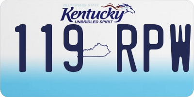 KY license plate 119RPW