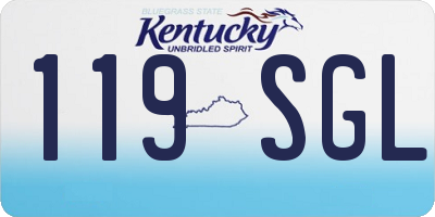 KY license plate 119SGL