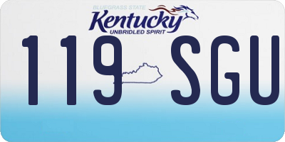 KY license plate 119SGU