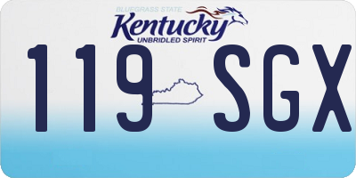KY license plate 119SGX