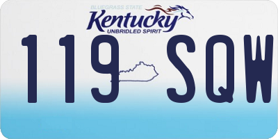 KY license plate 119SQW