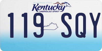 KY license plate 119SQY