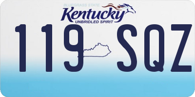 KY license plate 119SQZ