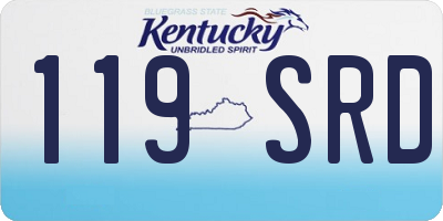 KY license plate 119SRD