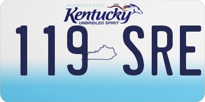 KY license plate 119SRE