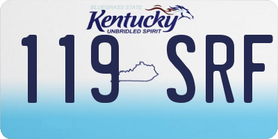 KY license plate 119SRF