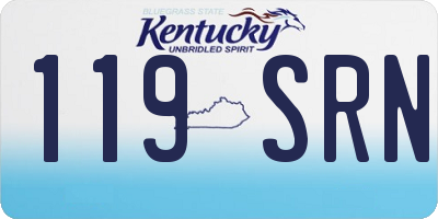 KY license plate 119SRN