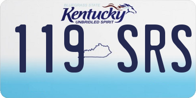 KY license plate 119SRS