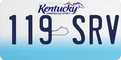 KY license plate 119SRV