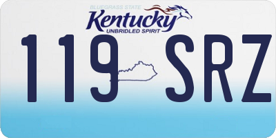 KY license plate 119SRZ