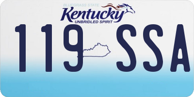 KY license plate 119SSA