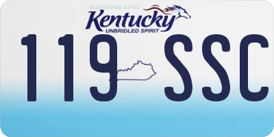 KY license plate 119SSC