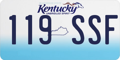 KY license plate 119SSF