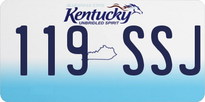 KY license plate 119SSJ