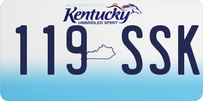 KY license plate 119SSK