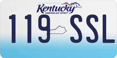 KY license plate 119SSL