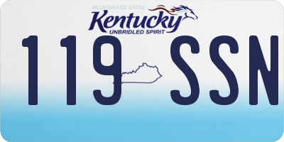 KY license plate 119SSN
