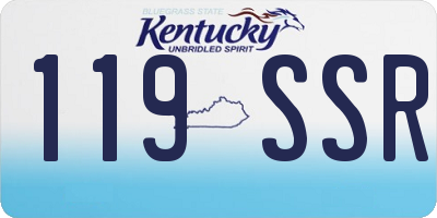 KY license plate 119SSR