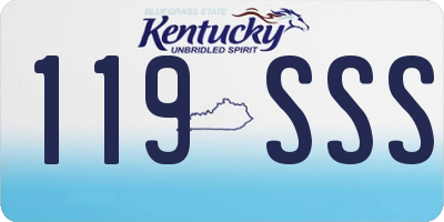 KY license plate 119SSS