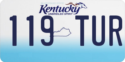 KY license plate 119TUR