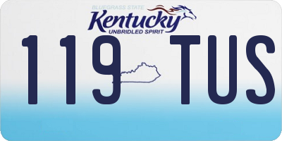 KY license plate 119TUS