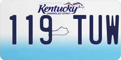 KY license plate 119TUW