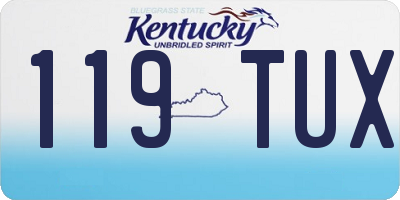 KY license plate 119TUX