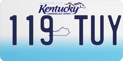 KY license plate 119TUY