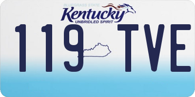 KY license plate 119TVE