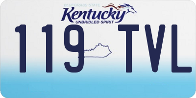 KY license plate 119TVL