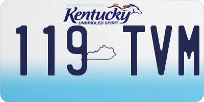 KY license plate 119TVM