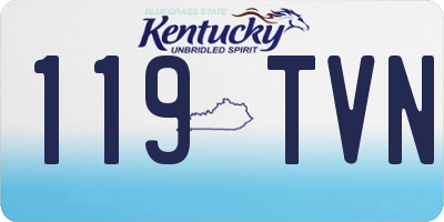 KY license plate 119TVN