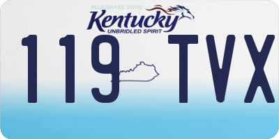 KY license plate 119TVX