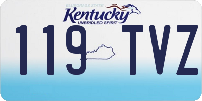 KY license plate 119TVZ