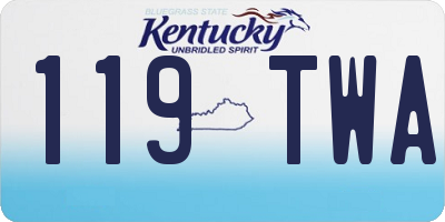 KY license plate 119TWA