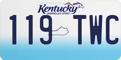 KY license plate 119TWC