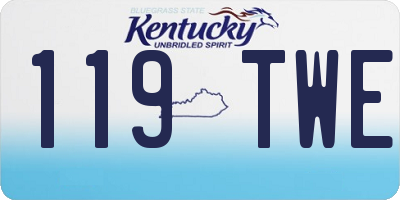 KY license plate 119TWE