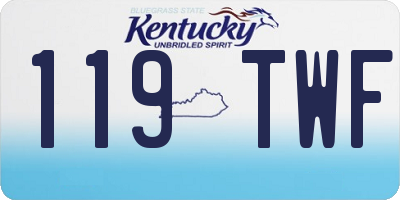 KY license plate 119TWF