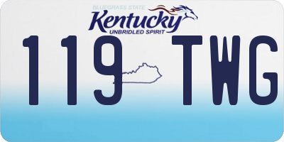 KY license plate 119TWG