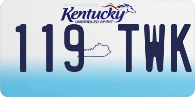 KY license plate 119TWK