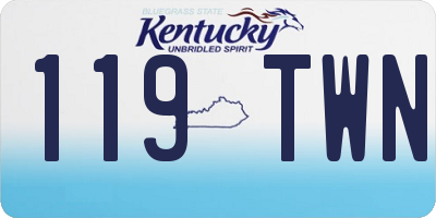 KY license plate 119TWN