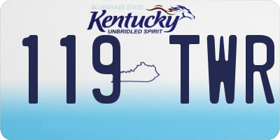 KY license plate 119TWR